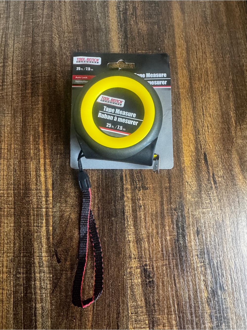 Tool Bench 25 ft Tape Measure in Yellow and Black Tool